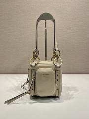 Fortok Prada Dangle Mini leather top-handle bag Ivory 14x14x13.5cm - 1