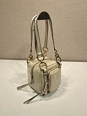 Fortok Prada Dangle Mini leather top-handle bag Ivory 14x14x13.5cm - 6