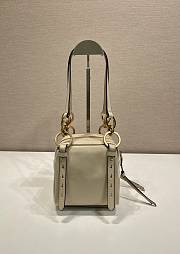 Fortok Prada Dangle Mini leather top-handle bag Ivory 14x14x13.5cm - 5