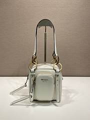 Fortok Prada Dangle Mini leather top-handle bag White 14x14x13.5cm - 1