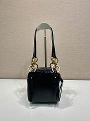 Fortok Prada Dangle Mini leather top-handle bag Black 14x14x13.5cm - 3