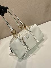 Fortok Prada Dangle Mini leather top-handle bag White 30x14x13.5cm - 5