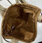 Fortok Prada Noue Cotton Macrame Bag Brown 30x37cm - 3