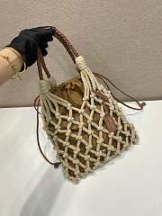 Fortok Prada Noue Cotton Macrame Bag Brown 30x37cm - 5