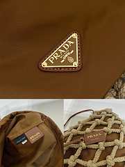 Fortok Prada Noue Cotton Macrame Bag Brown 30x37cm - 6