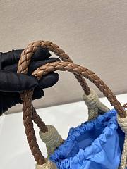 Fortok Prada Noue Cotton Macrame Bag Blue 30x37cm - 4