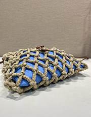 Fortok Prada Noue Cotton Macrame Bag Blue 30x37cm - 3