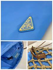 Fortok Prada Noue Cotton Macrame Bag Blue 30x37cm - 2
