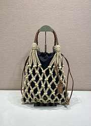 Fortok Prada Noue Cotton Macrame Bag Black 30x37cm - 1