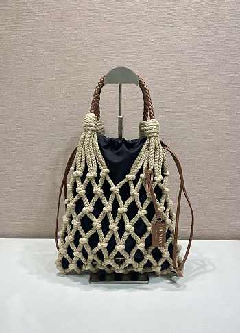 Fortok Prada Noue Cotton Macrame Bag Black 30x37cm