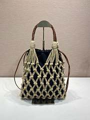 Fortok Prada Noue Cotton Macrame Bag Black 30x37cm - 6