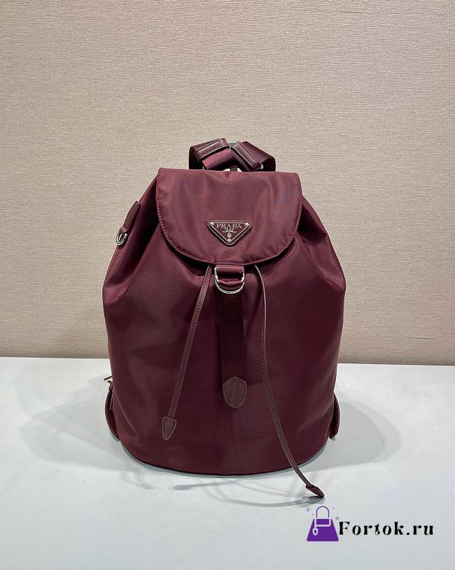 Fortok Prada Re-Nylon backpack Mercury Burgundy 25x35x15cm - 1