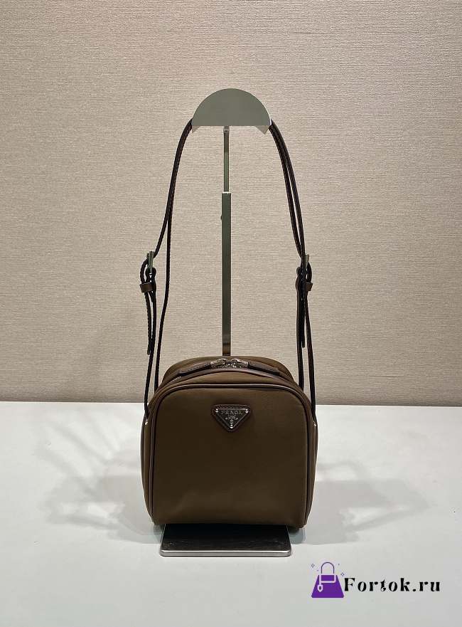 Fortok Prada leather shoulder bag Brown 15x14x11cm - 1