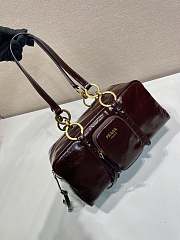 Fortok Prada Dangle Mini leather top-handle bag Burgundy 30x14x13.5cm - 6
