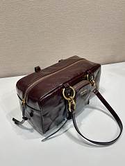 Fortok Prada Dangle Mini leather top-handle bag Burgundy 30x14x13.5cm - 5