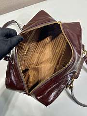 Fortok Prada Dangle Mini leather top-handle bag Burgundy 30x14x13.5cm - 4