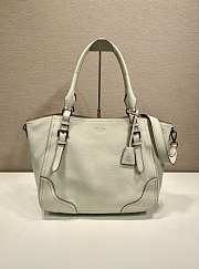 Fortok Prada Leather Tote Bag Sand Beige 38x32x14cm - 1
