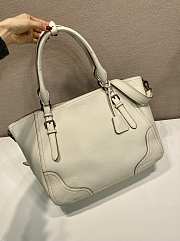 Fortok Prada Leather Tote Bag Sand Beige 38x32x14cm - 2