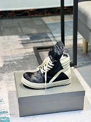 Fortok Rick Owens GeoBasket Cow Fur high-top sneakers Black - 4
