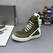 Fortok Rick Owens GeoBasket Cow Fur high-top sneakers Green - 2