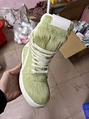 Fortok Rick Owens GeoBasket Cow Fur high-top sneakers Light Green - 5
