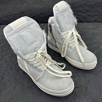Fortok Rick Owens GeoBasket Cow Fur high-top sneakers Grey