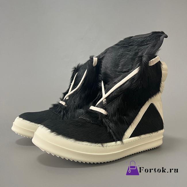 Fortok Rick Owens Geobasket high-top sneakers Fur Black - 1