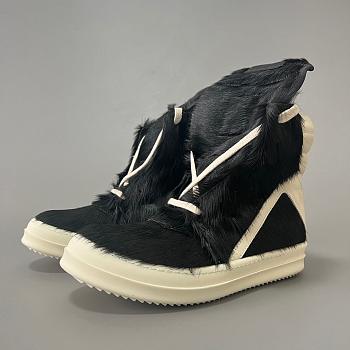 Fortok Rick Owens Geobasket high-top sneakers Fur Black