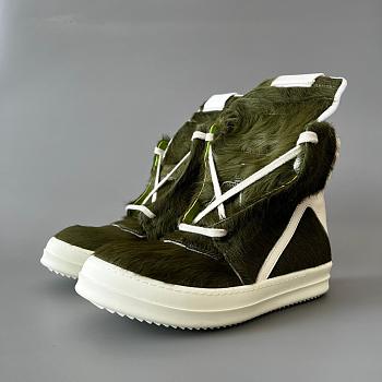Fortok Rick Owens Geobasket high-top sneakers Fur Green