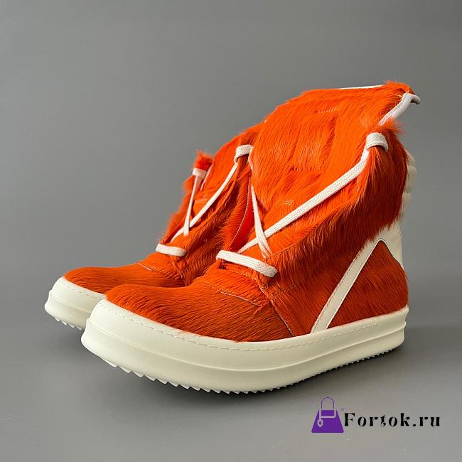 Fortok Rick Owens Geobasket high-top sneakers Fur Orange - 1