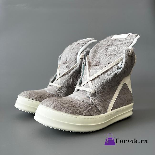 Fortok Rick Owens Geobasket high-top sneakers Fur Grey - 1