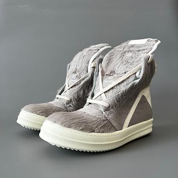 Fortok Rick Owens Geobasket high-top sneakers Fur Grey