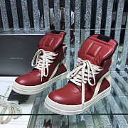 Fortok Rick Owens GeoBasket Leather high-top sneakers Red - 1