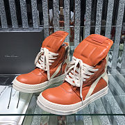 Fortok Rick Owens GeoBasket Leather high-top sneakers Orange - 1