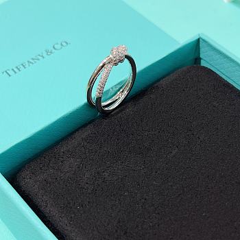 Fortok Tiffany & Co Knot with Diamonds Silver Ring