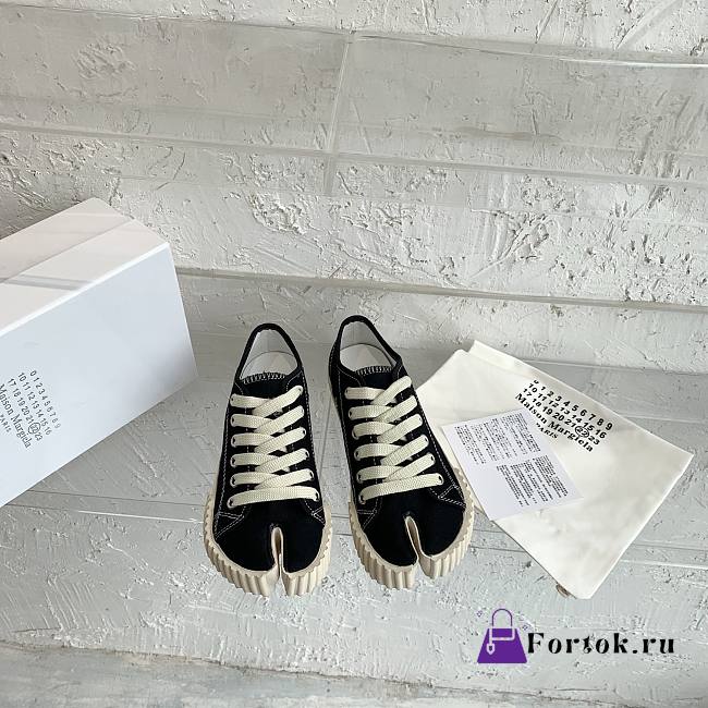 Fortok Maison Margiela Tabi low-top canvas sneakers black - 1