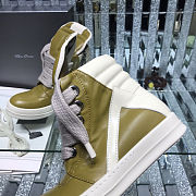 Fortok Rick Owens GeoBasket Leather high-top sneakers Olive Green - 6