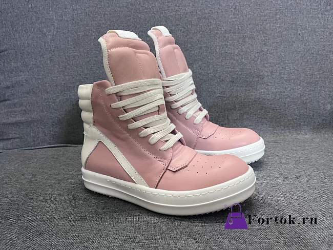 Fortok Rick Owens GeoBasket Leather high-top sneakers Pink - 1