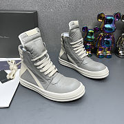 Fortok Rick Owens GeoBasket Leather high-top sneakers Grey - 1