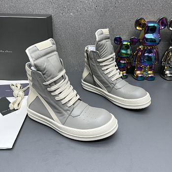 Fortok Rick Owens GeoBasket Leather high-top sneakers Grey