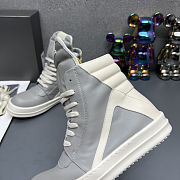 Fortok Rick Owens GeoBasket Leather high-top sneakers Grey - 4