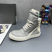 Fortok Rick Owens GeoBasket Leather high-top sneakers Grey - 3