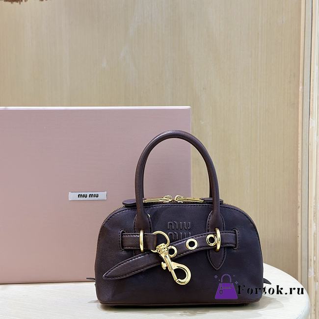 Forotk Miu Miu Aventure Nappa Leather Bag Dark Brown 21 x 13,2 x 8cm - 1
