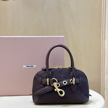 Forotk Miu Miu Aventure Nappa Leather Bag Dark Brown 21 x 13,2 x 8cm