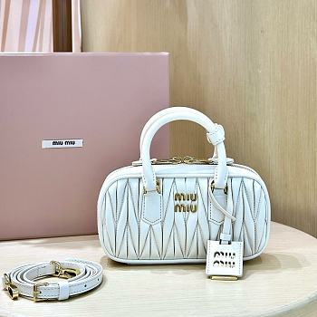 Fortok Miu Miu Arcadie Matelassé Nappa Leather Mini-bag White 19x10x5cm