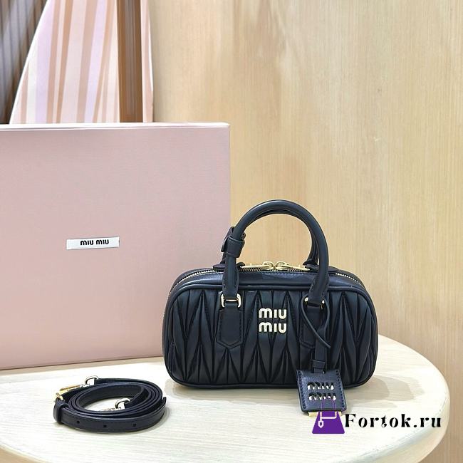 Fortok Miu Miu Arcadie Matelassé Nappa Leather Mini-bag Black 19x10x5cm - 1