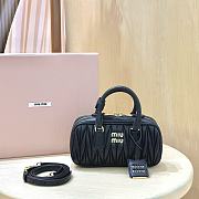 Fortok Miu Miu Arcadie Matelassé Nappa Leather Mini-bag Black 19x10x5cm - 1