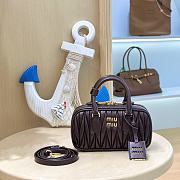 Fortok Miu Miu Arcadie Matelassé Nappa Leather Mini-bag Chocolate Brown 19x10x5cm - 1