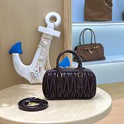 Fortok Miu Miu Arcadie Matelassé Nappa Leather Mini-bag Chocolate Brown 19x10x5cm - 6