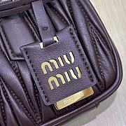 Fortok Miu Miu Arcadie Matelassé Nappa Leather Mini-bag Chocolate Brown 19x10x5cm - 4
